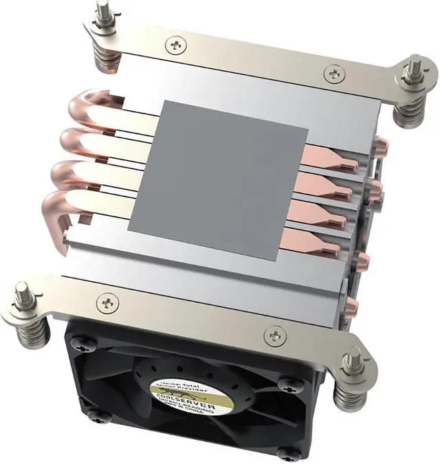 Alt view image 4 of 5 - R63 4 Heatpipe 2U Server CPU Cooler Workstation Computer Cooling Fan for Intel LGA2011 1700 115X  AM4