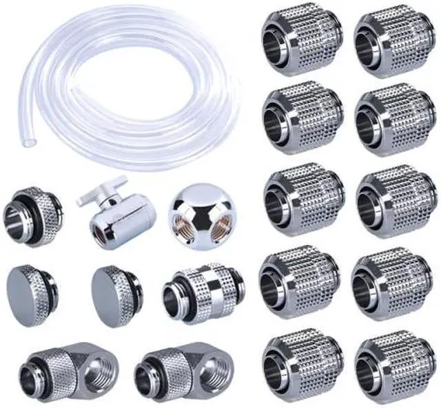 Main image of Fitting Kit use Soft Pipe Hand Compression Connector Joint + Hose Tube + Switch Water Cooling Accessories Fitting