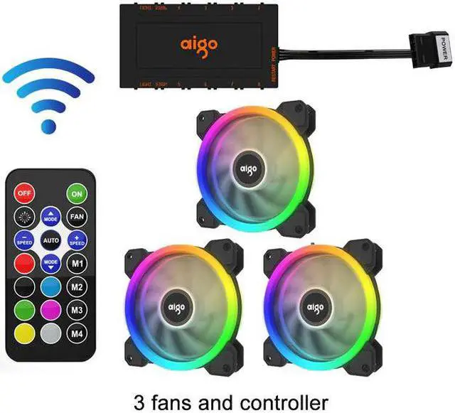 Main image of DR12 120mm Cooler Fan Double Aura RGB PC Fan Cooling Fan For Computer Silent Gaming Case With IR Remote Controller am3 am4