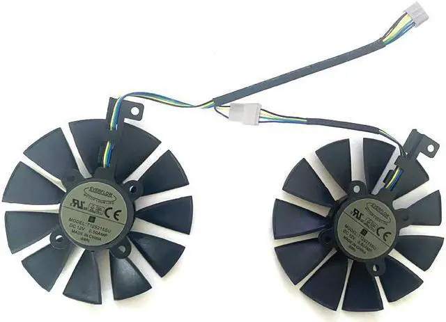 Main image of 2PCS 87MM Cooling Fan For ASUS GTX1060 1070 Ti RX 470 570 580 Graphics Card Everflow T129215SU PLD09210S12HH 28mm Cooling Fans