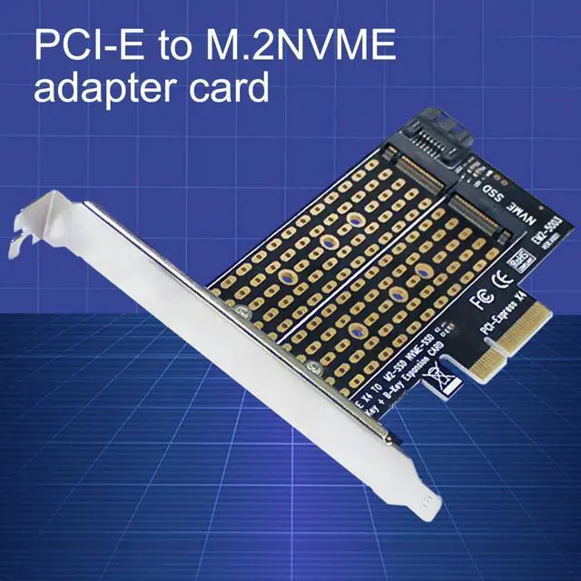 Alt view image 3 of 5 - NVME Add On Card PCIE to M2/ Adapter SATA NGFF PCIe NVMe M Key B Key M+B Key SSD to PCI-E 3.0 X4 Expansion Card