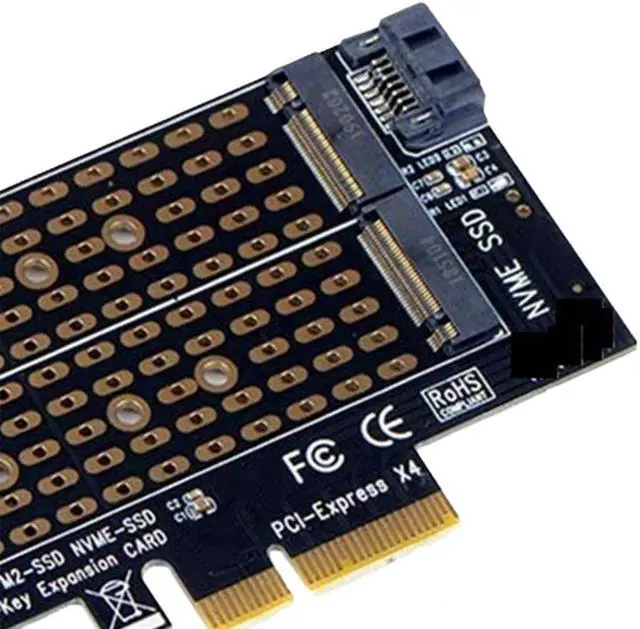 Alt view image 2 of 5 - NVME Add On Card PCIE to M2/ Adapter SATA NGFF PCIe NVMe M Key B Key M+B Key SSD to PCI-E 3.0 X4 Expansion Card