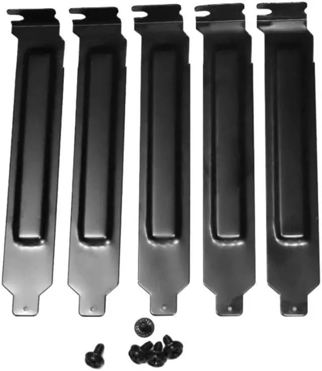 Alt view image 5 of 5 - 5PCS Black Hard Metal Steel PCI Slot Covers Bracket with Screws Full Profile Expansion Dust Filter Blanking Plate for PCI