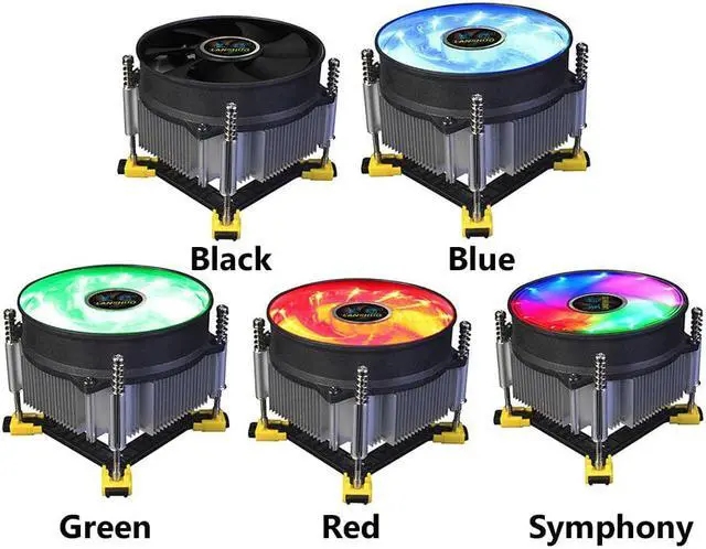 Alt view image 3 of 5 - 9cm 4 Pin PC Computer Cooling CPU Cooler Fan Mute Copper Core PWM Radiator Heatsink for Intel LGA 115X/1200/1356/1366