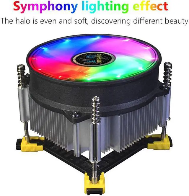 Alt view image 5 of 5 - 9cm 4 Pin PC Computer Cooling CPU Cooler Fan Mute Copper Core PWM Radiator Heatsink for Intel LGA 115X/1200/1356/1366