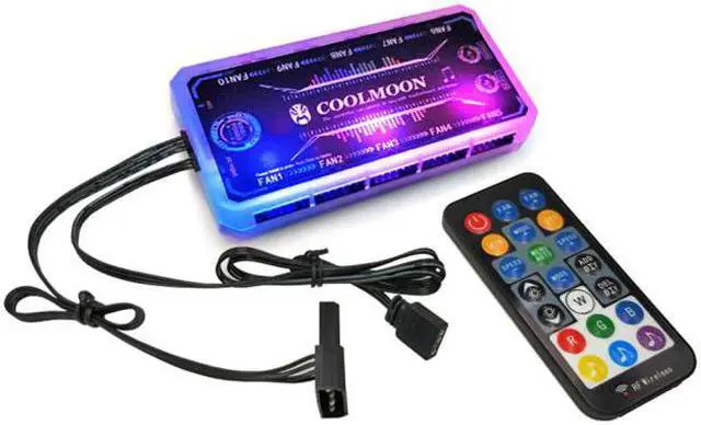 Main image of Fan Controller 12cm Remote Control Computer Case 12V PC Cooling Chassis Silent Fan Hub for Connecting/Sync to Motherboard