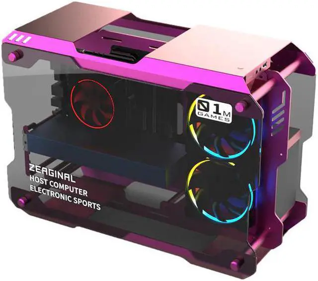 Alt view image 2 of 5 - Water Cooling Computer Case MATX ITX Gaming Gamer Grape Pot DIY Loop Full Aluminum,PC Gamer DIY Gamer Cabinet,ZC-01M