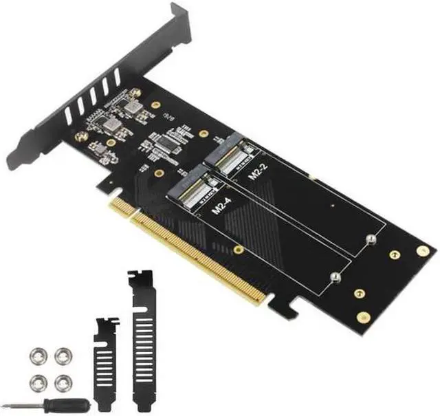 Main image of PCIe To M2 Adapter Card PCIe X16 4 Port M2 NVME M Key SSD Converter M.2 PCI Express X16 Adapter VROC RAID Expansion Card