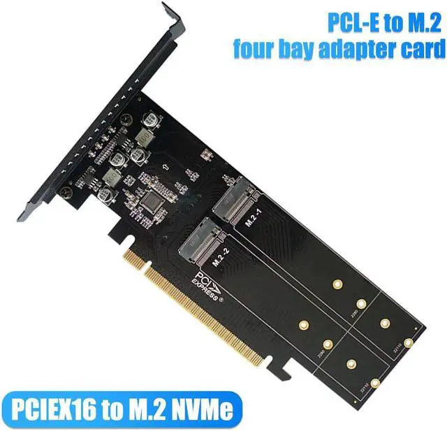 Alt view image 3 of 5 - PCIe To M2 Adapter Card PCIe X16 4 Port M2 NVME M Key SSD Converter M.2 PCI Express X16 Adapter VROC RAID Expansion Card