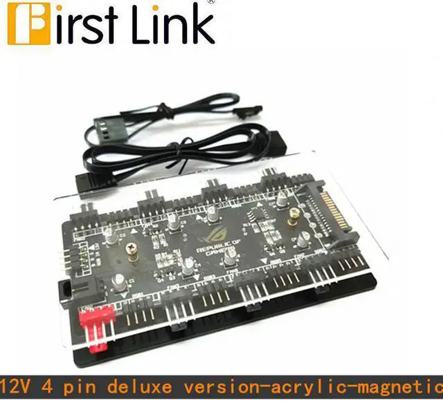 Alt view image 4 of 5 - AURA 12V 4 pin5V 3 pin A W Cable Splitter Hub Case w/ Tape & Extension Cable Adapter LED Strip Light PC  Fan Cooler