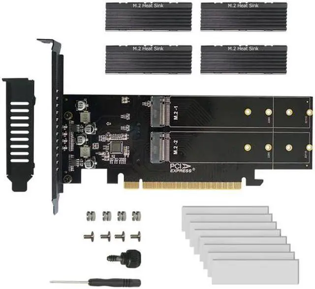 Main image of To M2 Adapter Card,  X16 4 Port M2 NVME M Key SSD Add on Card M.2 PCI Express X16 Adapter VROC RAID Expansion Card Chia