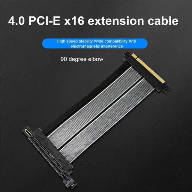 Alt view image 2 of 5 - Riser Card Adapter PCIE PCI Express 16X 4.0 Extension Cable Flexible Ribbon Adapter Right Angle Flat Angle Connector