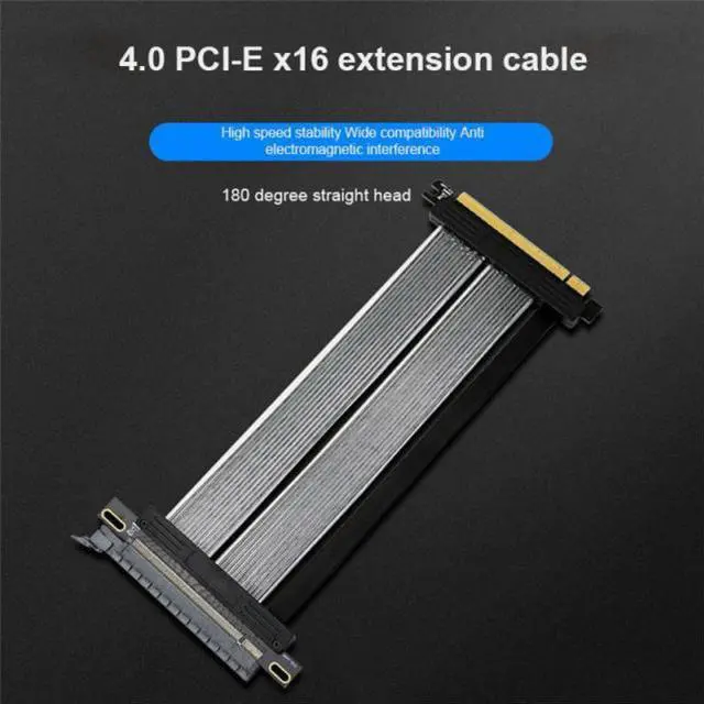 Main image of Riser Card Adapter PCIE PCI Express 16X 4.0 Extension Cable Flexible Ribbon Adapter Right Angle Flat Angle Connector