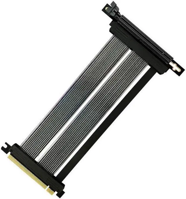 Alt view image 5 of 5 - Riser Card Adapter PCIE PCI Express 16X 4.0 Extension Cable Flexible Ribbon Adapter Right Angle Flat Angle Connector