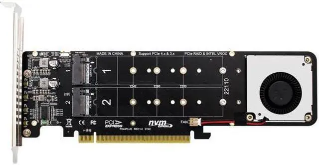 Main image of 4-disk NVME Raid PCI-E X16 Split Card PCI—E X16 To M.2 M-key NVME X4SSD RAID Motherboard Adapter