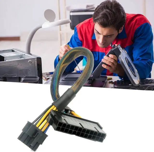 Alt view image 2 of 5 - 30CM Power Supply Cable Cord 18AWG Wire ATX 24 Pin 10 Pin To Adapter Motherboard For Cable M0L5