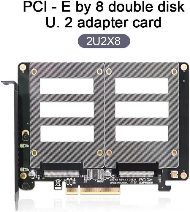 Main image of X8 X16 Dual Disk U.2 Riser Card 2-U2X8 SSD PCIE 4.0 X8 X16 Adapter Card Rate 14000Mb/s For Windows 10/8/Linux