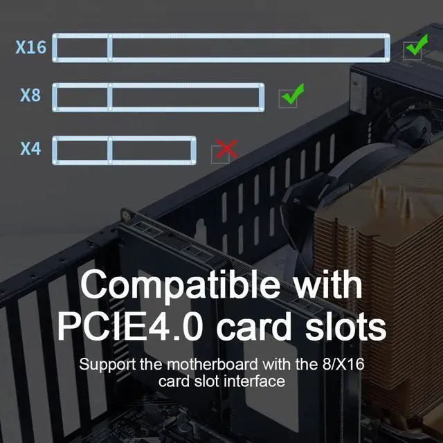 Alt view image 2 of 5 - X8 X16 Dual Disk U.2 Riser Card 2-U2X8 SSD PCIE 4.0 X8 X16 Adapter Card Rate 14000Mb/s For Windows 10/8/Linux