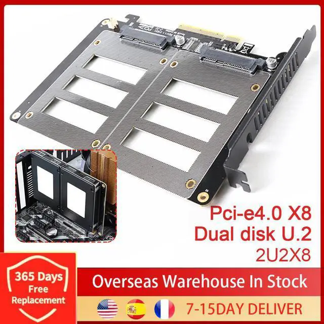 Alt view image 4 of 5 - X8 X16 Dual Disk U.2 Riser Card 2-U2X8 SSD PCIE 4.0 X8 X16 Adapter Card Rate 14000Mb/s For Windows 10/8/Linux