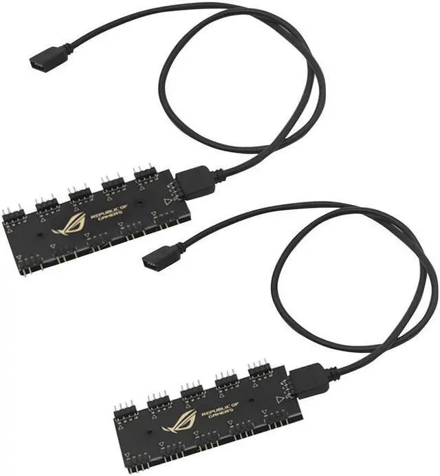 Alt view image 5 of 5 - 12V 4Pin/5V 3 Pin Interface RGB Hub Splitter 3Pin 4pin Header Extension Cable for Motherboard Fan Magic Synchronous Power Supply