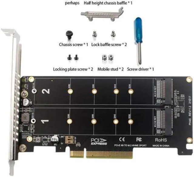 Main image of Dual-disk NVME M.2 MKEY SSD RAID Array Expansion Adapter Motherboard PCI-E Split Card For Gaming Mining BTC Chia