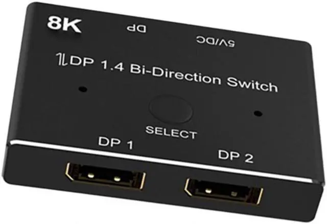 Alt view image 5 of 5 - Displayport 8K DP 1.4 Splitter Switch 2 Ports Bi-Direction 8K@60Hz 4K@144Hz Converter Ultra HD 8K 3D HDCP For KVM Switch