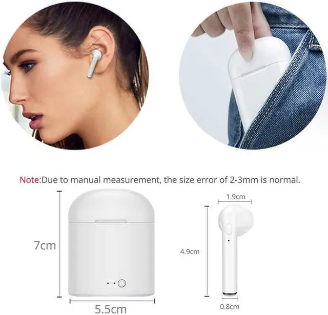Alt view image 4 of 5 - i7s Bluetooth Earphone Wireless Headphones Air Earbuds Sport Handsfree Headset With Charging Box For Apple iPhone Android