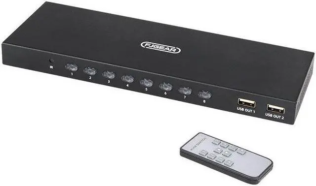 Alt view image 5 of 5 - KVM Switcher 8 Ports -Compatible 4K HD Video Switch 8 In 1 Out KVM Switcher