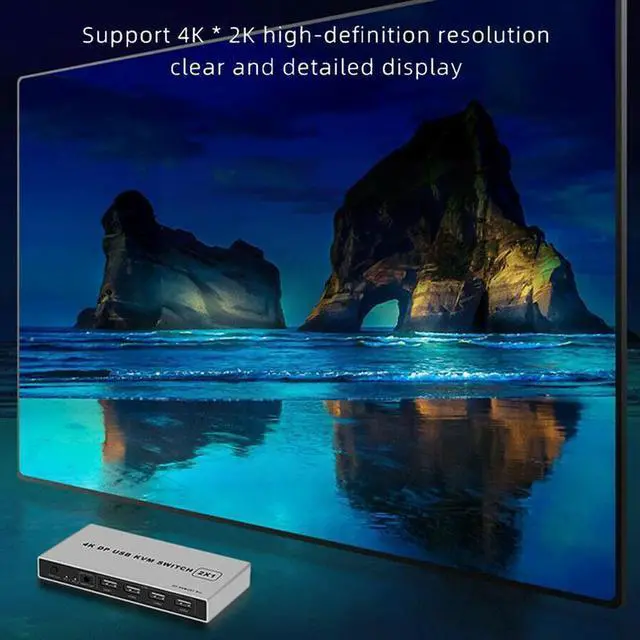 Alt view image 4 of 5 - Port 8k Displayport Kvm Switch Compatible With 4kx2k/60hz Kvm Usb Switch 2 / 4k/144hz In Out Dp 1 Displayport 2k Kvm