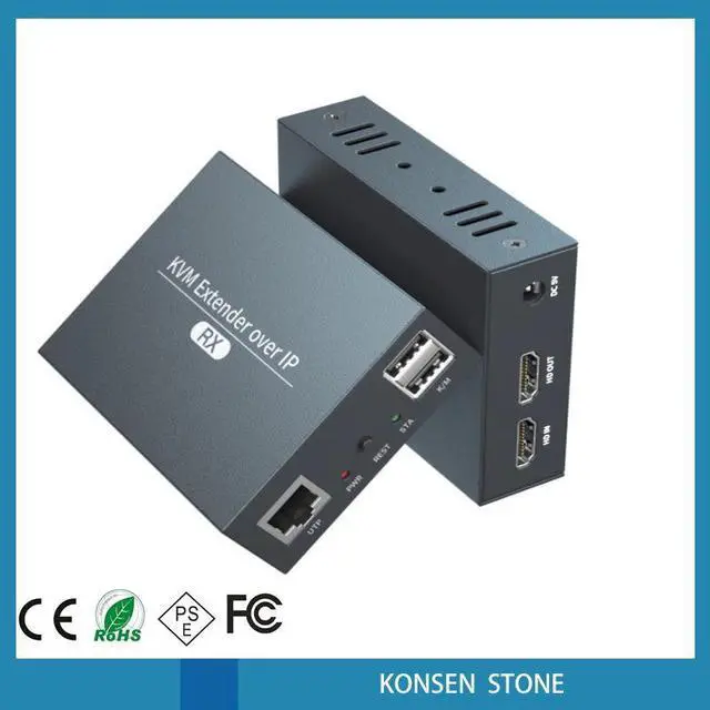 Alt view image 5 of 5 - 200M  KVM Extender Over IP  USB Extender via cat6 Rj45 Ethernet Network  USB Over UTP/STP Support USB Mouse Keyboard