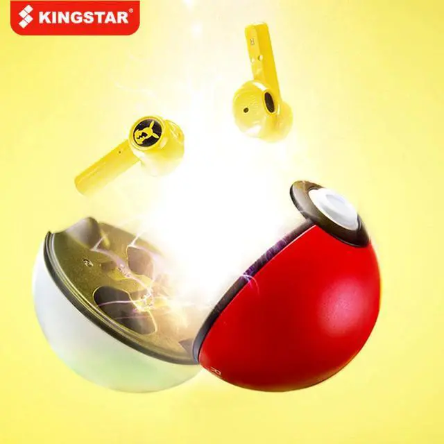 Alt view image 2 of 5 - Gaming Earbuds Bluetooth Headset-Pikachu Earphones Wireless Headphones TWS Touch Control Pokeball Charging Compartment