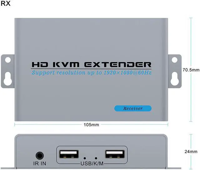 Main image of 100m  Extender Over CAT5e/6 RJ45 LAN Ethernet Cable  KVM Extender 100M with IR Support 1080P TX+RX