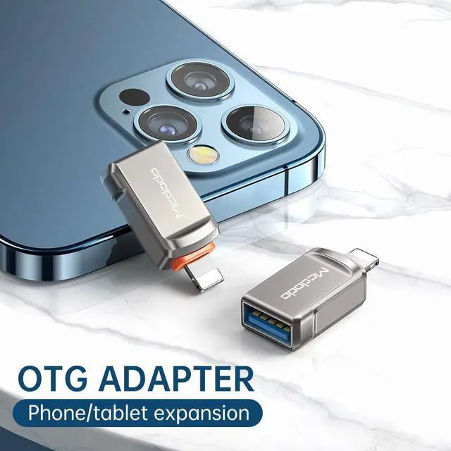 Alt view image 2 of 5 - USB 3.0 to Lighting USB Type C OTG Adapter Data Converter For iPhone 13 12 11 Pro Max XS XR  Tablet SD Card U Disk