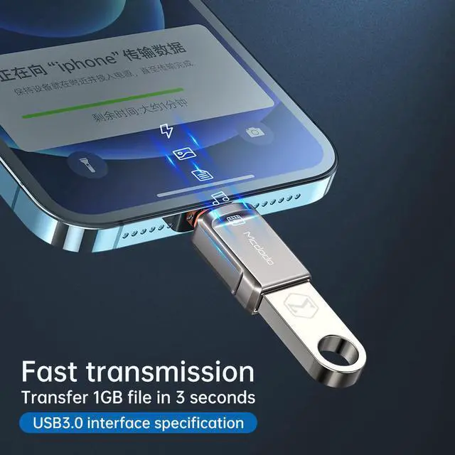 Alt view image 3 of 5 - USB 3.0 to Lighting USB Type C OTG Adapter Data Converter For iPhone 13 12 11 Pro Max XS XR  Tablet SD Card U Disk