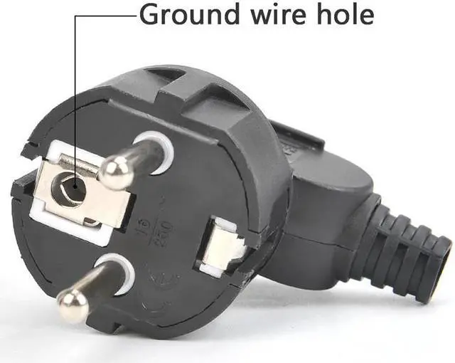 Alt view image 3 of 5 - 16A EU 4.8mm AC Electrical Power Rewireable Plug Male for Wire Sockets Outlets Adapter Extension Cord Connector plug