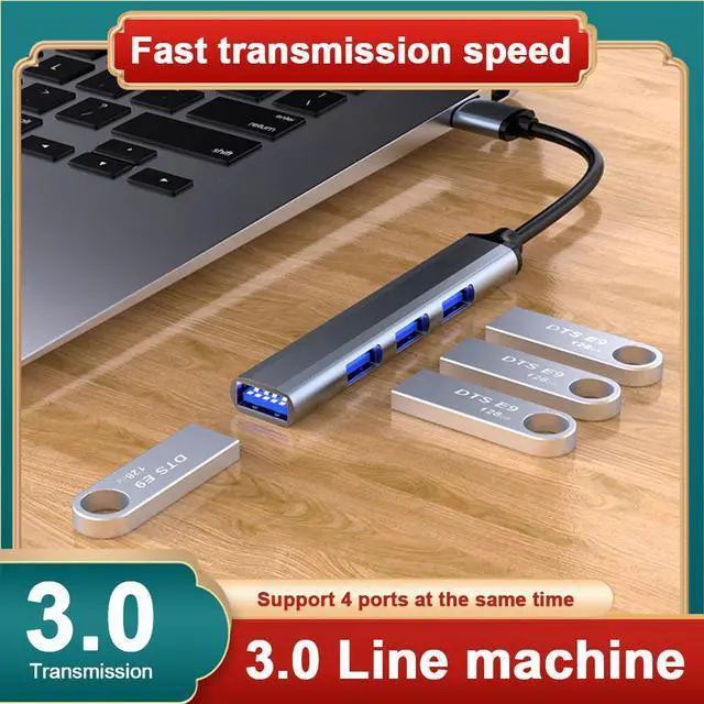 Alt view image 2 of 5 - 4 Ports USB 3.0 Type C HUB Multi Splitter OTG Adapter Laptop PC High Speed Dock Station For Notebook 2.5 Inch Mobile HDD Grey