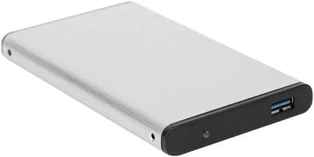 Alt view image 4 of 6 - External HDD SSD Enclosure Tool Free 2.5 Hard Drive Case SATA III II I to USB3.0 HDD Case with USB Cable Pouch New (Silver)