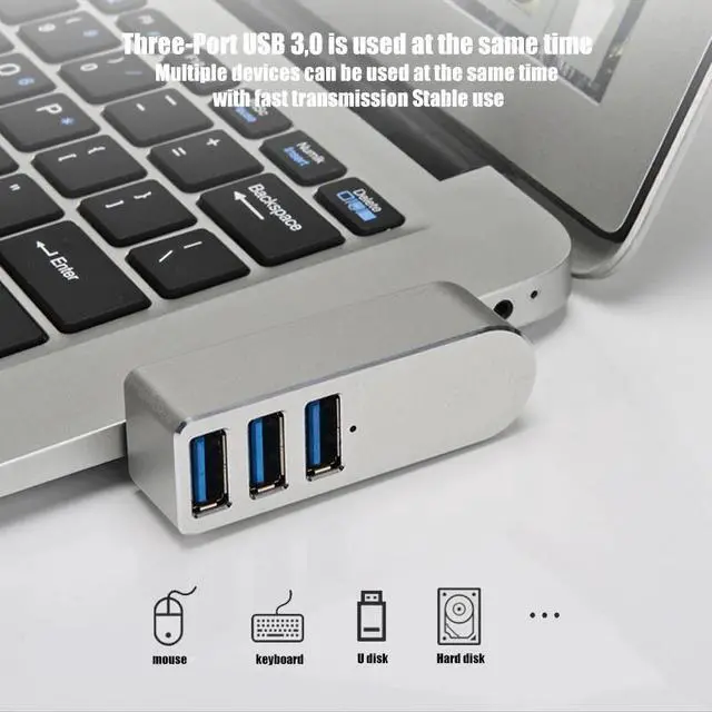 Alt view image 4 of 5 - 3 in 1 Wireless USB 3.0 Hub For Laptop Adapter PC Computer USB Charging Hub Notebook Splitter Support Macbook Dell  HP