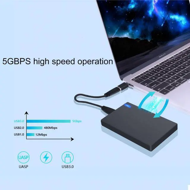 Alt view image 4 of 5 - 2.5-inch HDD case External hard disk box USB3.0 5Gbps Hard Drive Enclosure Support Sata 4TB HDD SSD Case Box for PC Laptop
