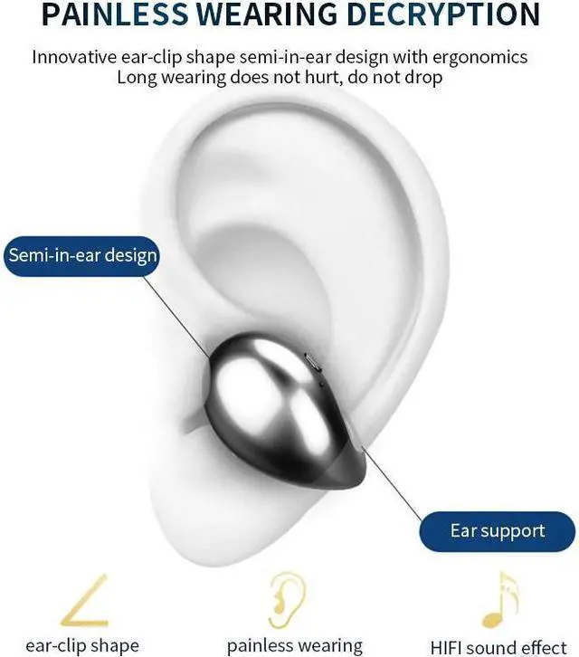 Alt view image 2 of 5 - TWS Bluetooth Earphone Ear Hook Touch Control Bone Conduction Headphones HiFi Stereo Surround Sound Headsets With Microphone