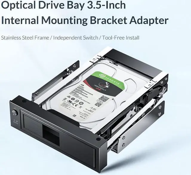 Alt view image 2 of 5 - Hard Drive Caddy 2.5 to 3.5 inch Stainless Internal Hard Drive Mounting Bracket Adapter 3.5 inch SATA HDD Mobile Frame