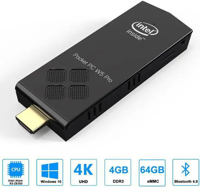 Alt view image 5 of 5 - Pro Windows 10 MINI PC Stick  Atom Z8350 1.44GHz 4GB/8GB DDR3 64GB/128GB 5G WIFI Win 10 Micro Computer Linux MINIPC