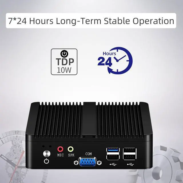 Alt view image 3 of 7 - Nuc Fanless Mini PC Windows 10 AES-NI pfSense OpenVPN Soft Router Computer Intel N3150/N3700 Quad Core 2.08GHz 2*Lans