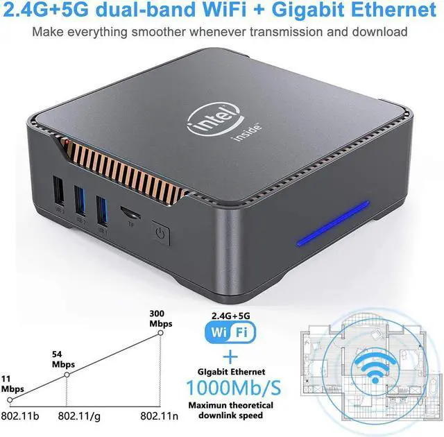 Alt view image 4 of 7 - Ryzen Mini PC with Vega Graphics 4K UHD Nvme SSD Desktop Gaming Computer