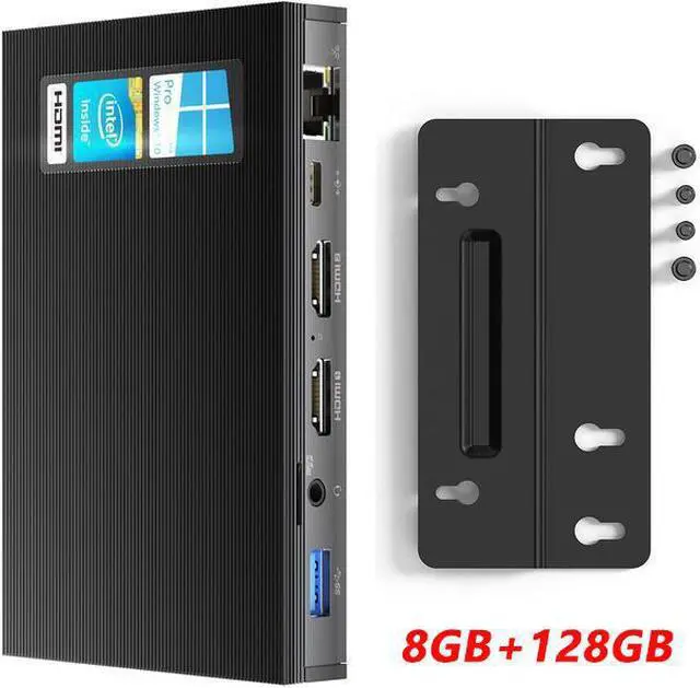 Main image of Fanless 4K Mini PC  Celeron J4125 Quad Core 8GB 128GB SSD Windows 10  2.4G/5G Dual-band WiFi Desktop Computer 1000M