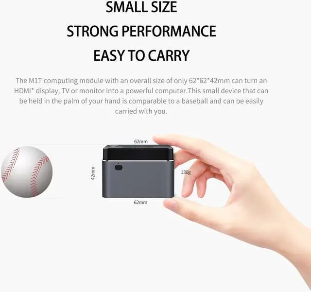 Alt view image 4 of 5 - M1T Mini PC Windows 10 Pro Portable PC Mini Computer  Celeron J4125 Quad Core 8GB 256GB SSD Linux LAN BT Gamer VS GK3V SER3