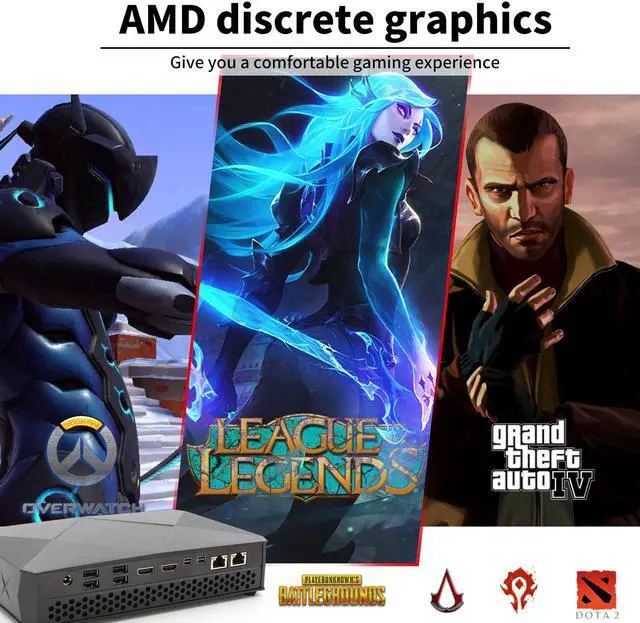 Alt view image 3 of 5 - Gaming PC Processor i7 Mini Pc Windows 10 Pro i7 8709G i5 8305G AMD Radeo RX Vega M GH mini computer gamer 4x4K Display