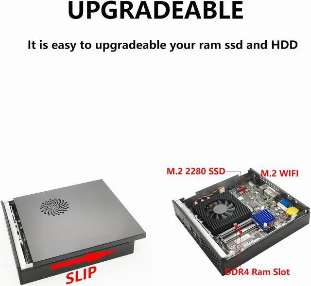 Alt view image 4 of 5 - S1 Mini PC Intel core i3 i5 i7 windows 10 pro Gaming PC Desktop Computer Upgradable Mini ITX 4K Output HTPC