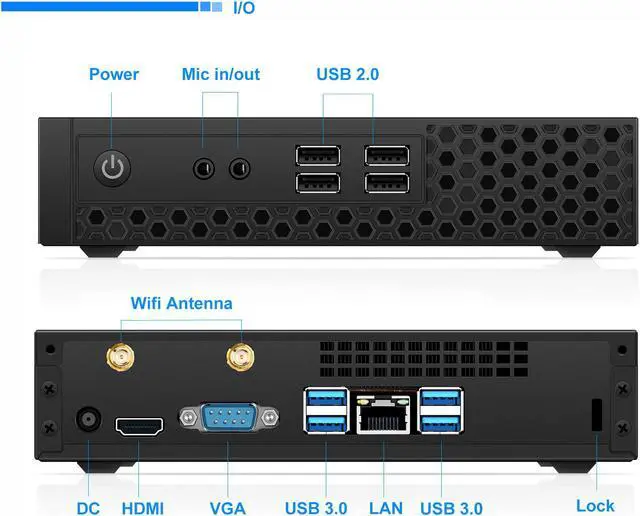 Alt view image 2 of 5 - S1 Mini PC Intel core i3 i5 i7 windows 10 pro Gaming PC Desktop Computer Upgradable Mini ITX 4K Output HTPC