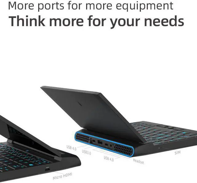 Alt view image 4 of 5 - One GX1 Pro Mini Gaming Laptop 7 inch Notebook Computer Tiger Lake Intel I7-1160G7 16G RAM 512G/1T Thunderbolt 4 WiFi6 LTE 4G/5G